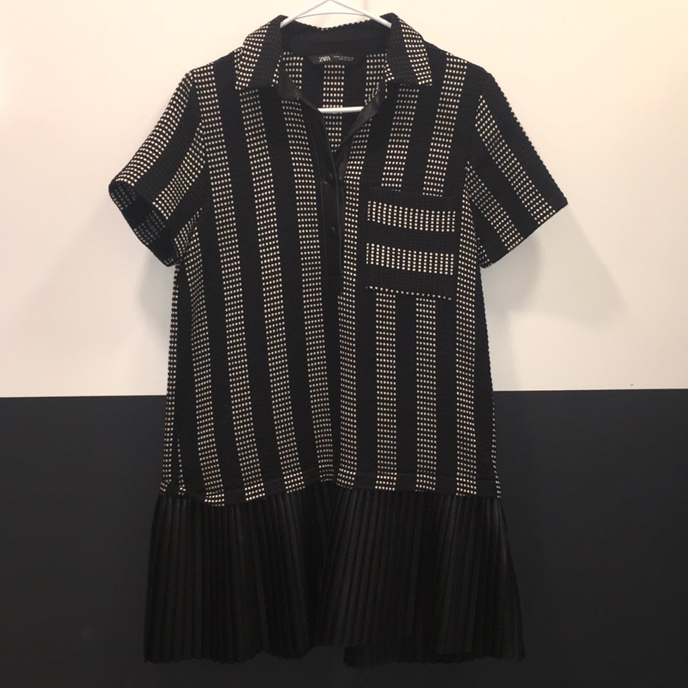 Black + White Zara Shift Dress